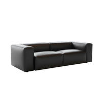 SOFA CELESTE Schwarz Lederfaserstoff - Schwarz, Leder/Kunststoff (302/72/114cm) - KAWOLA