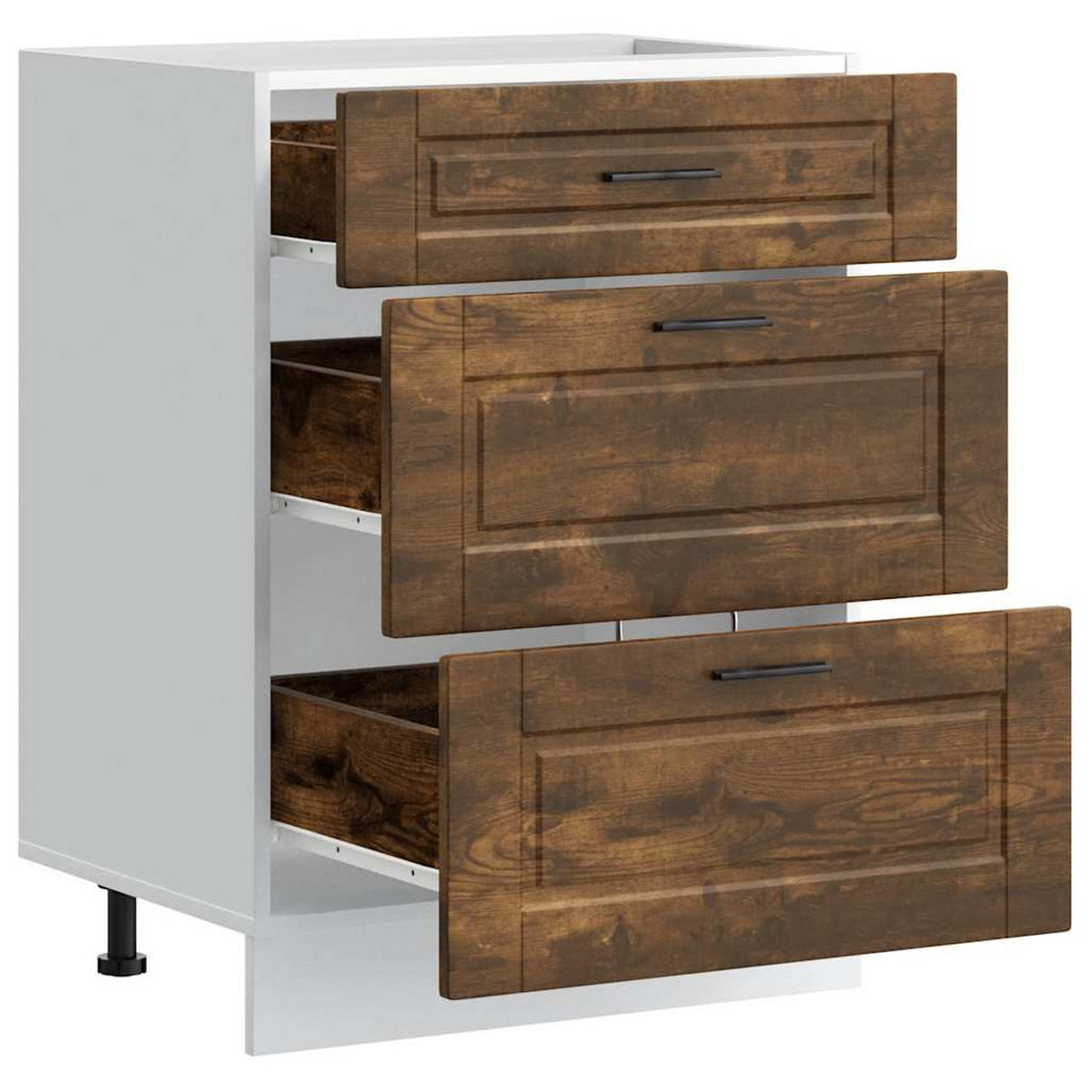 KÜCHENUNTERSCHRANK Samu Räuchereiche 60x46x81,5 cm - Eiche San Remo, Holz (60/81.5/46cm) - DELUKE