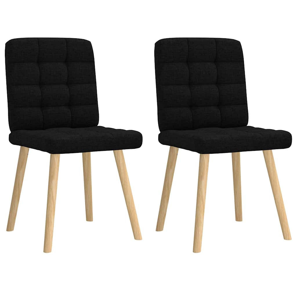 ESSZIMMERSTÜHLE 2 Stk. Schwarz Stoff 45*54*86cm - Schwarz, Metall (45/86/54cm) - ZMH