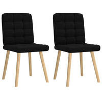 ESSZIMMERSTÜHLE 2 Stk. Schwarz Stoff 45*54*86cm - Schwarz, Metall (45/86/54cm) - ZMH