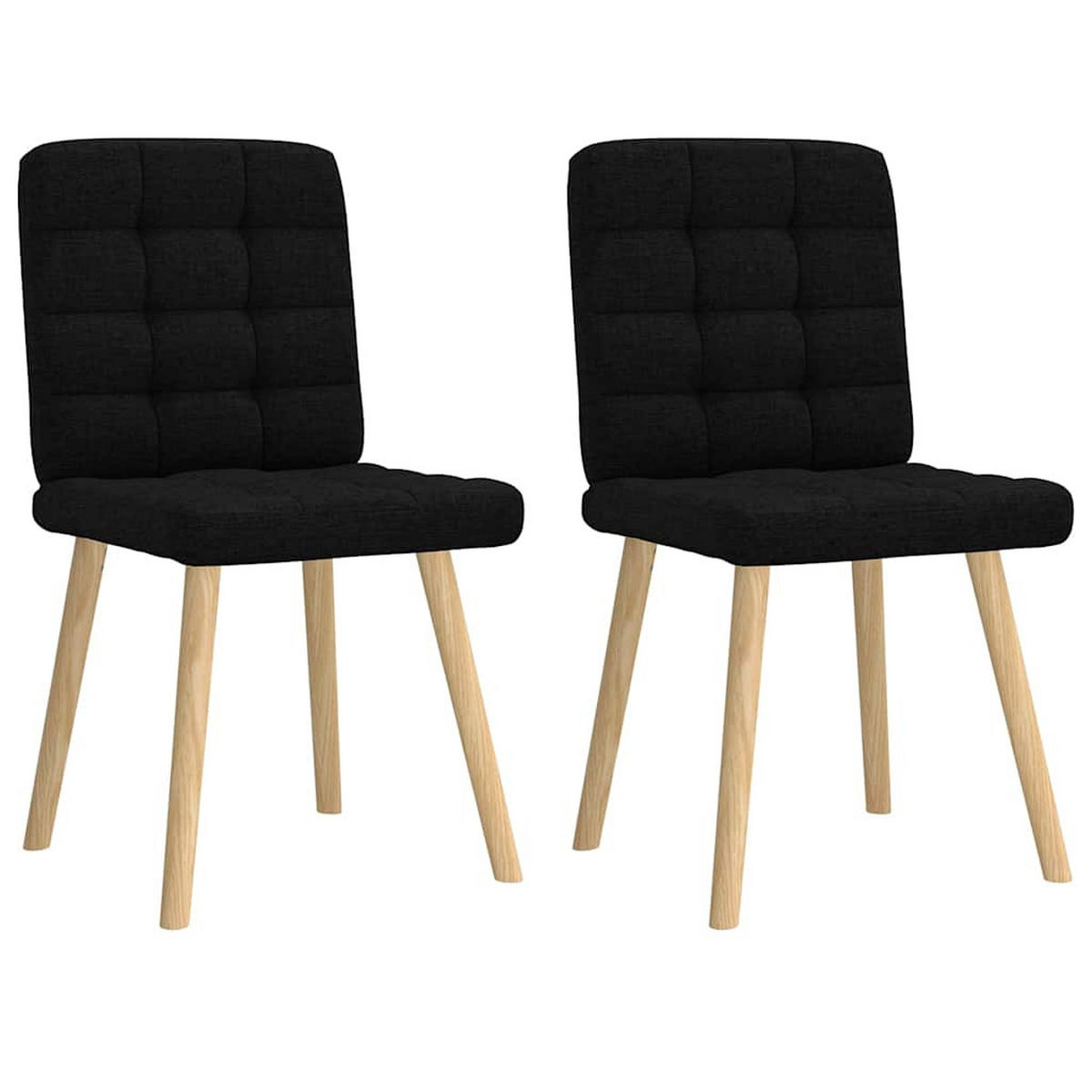 ESSZIMMERSTÜHLE 2 Stk. Schwarz Stoff 45*54*86cm - Schwarz, Metall (45/86/54cm) - ZMH