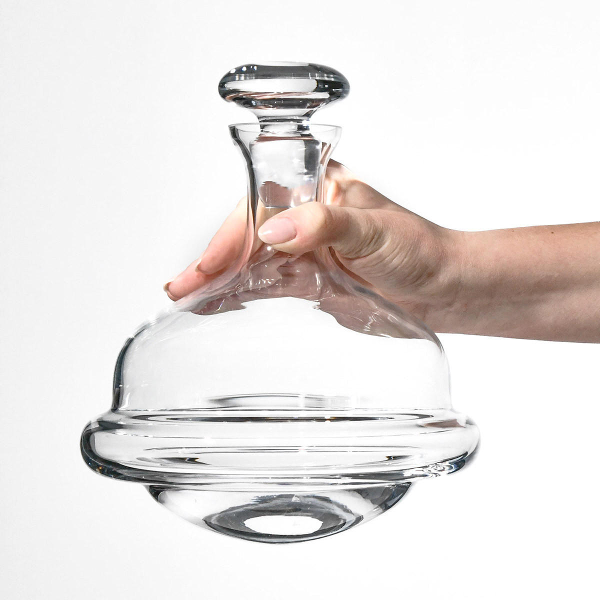 WHISKYKARAFFE MIT STOPPER Roly-Poly, 750 ml, Handgemacht - Transparent, Glas (0.75L) - Krosno Glass