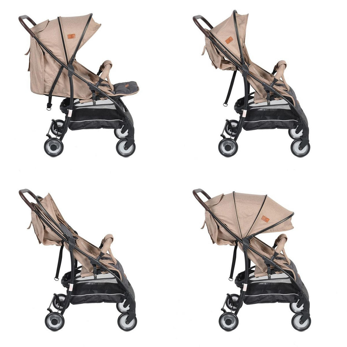 KINDERWAGEN London beige Buggy, Aluminiumrahmen, verstellbare Rückenlehne - Beige, Metall (60/48/95cm) - Cangaroo