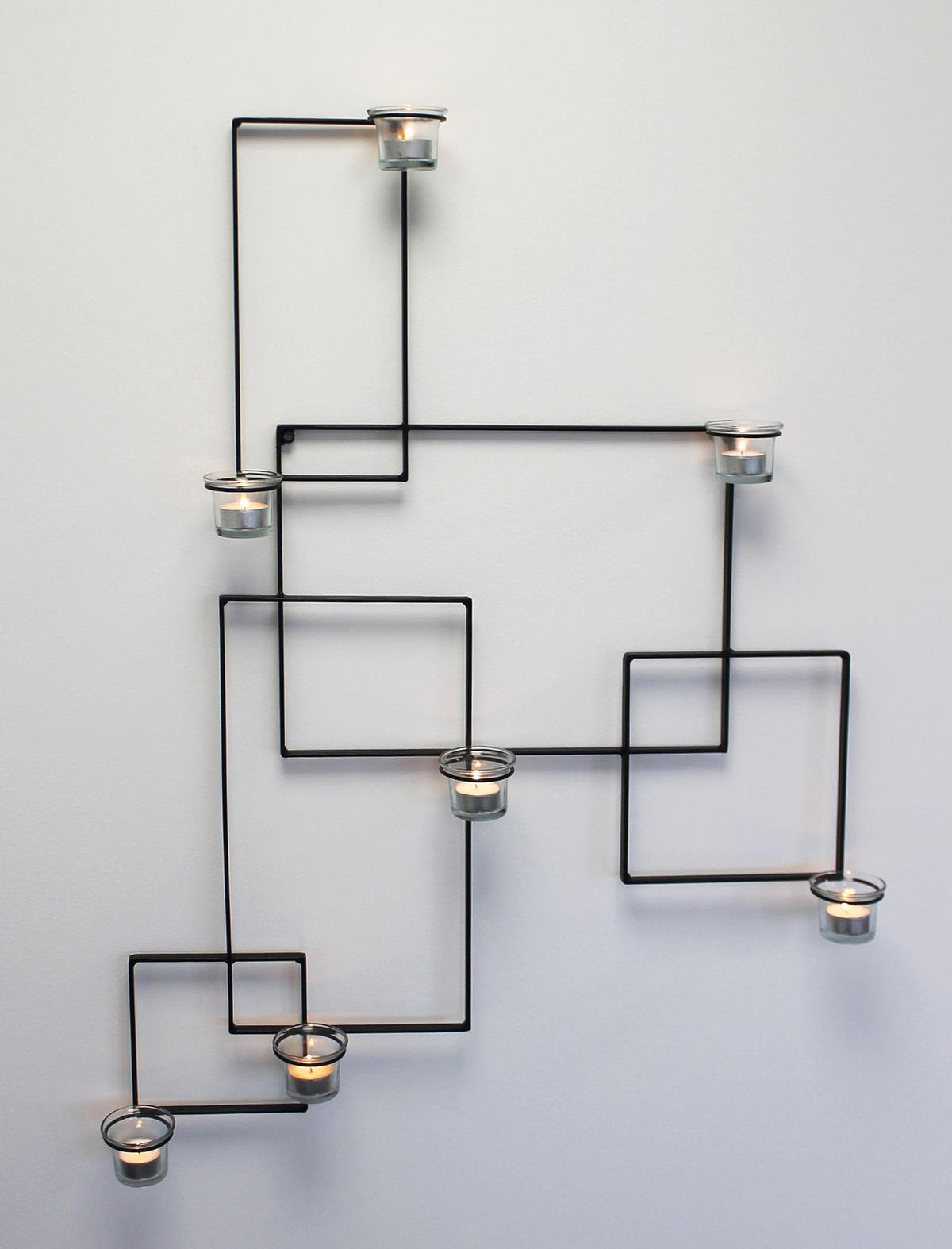 TEELICHTHALTER Alegria Metall Wand Schwarz - Schwarz, Metall (87cm) - DanDiBo