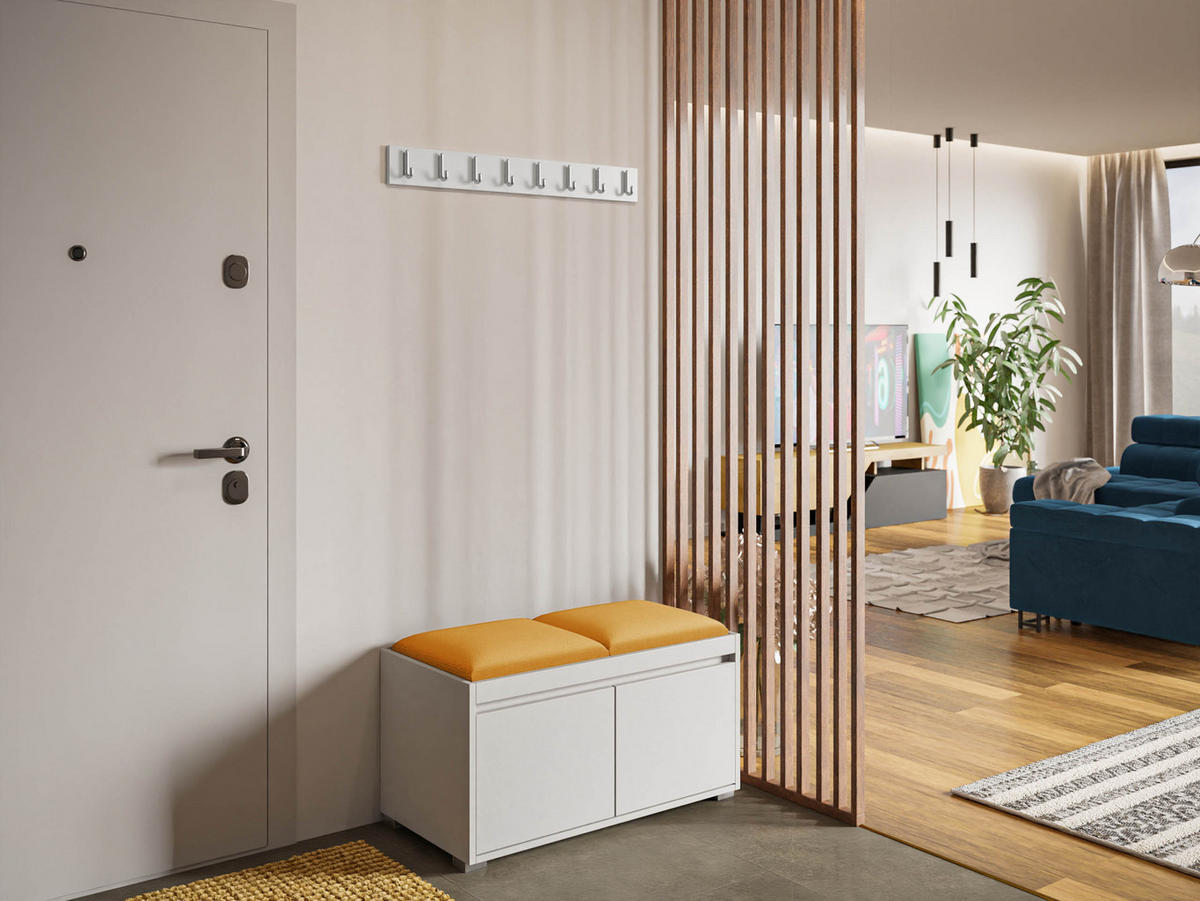 GARDEROBEN-SET Grawis 80 I - Silberfarben/Orange, Holzwerkstoff/Kunststoff (84.5/45/34cm) - MIRJAN24