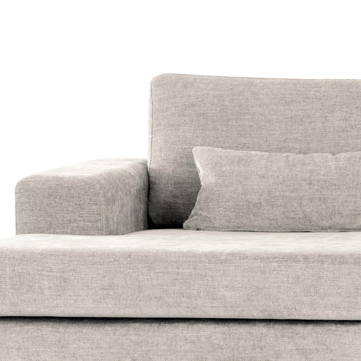 ECKSOFA mit Longchair - Buchefarben/Grau, Buchenholz/Textil (281/153cm) - home24