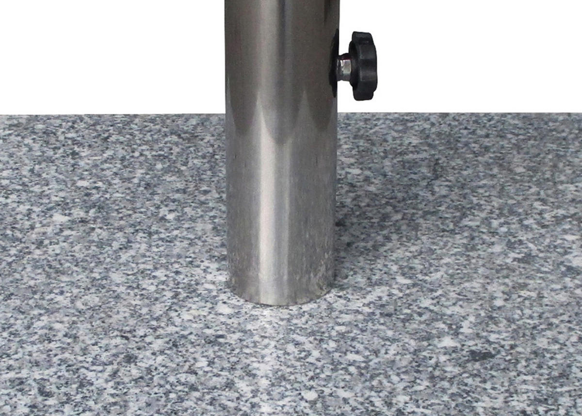 SCHIRMSTÄNDER Sarah mit Rollen 50kg - für Marktschirme / Kurbelschirme - aus massivem echtem Granit - für Schirmstöcke bis 58mm - - Grau, Stein (50/50cm) - TPFGarden