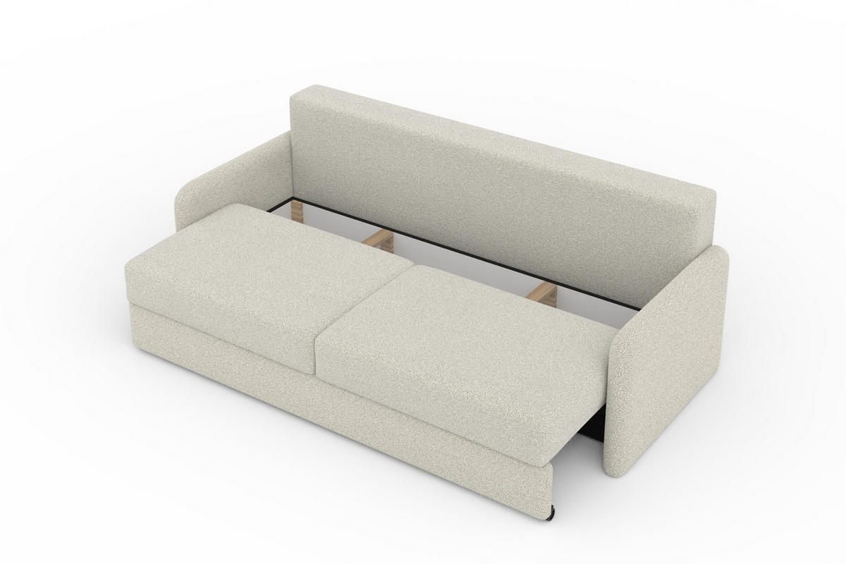2-SITZER SOFA BIANCO 215 cm breit in Boucle Grau - Grau, Holzwerkstoff/Textil (215/90/92cm) - Deine Möbel 24