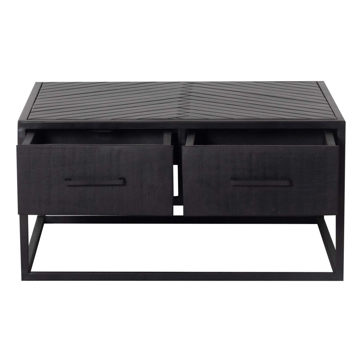 COUCHTISCH quadratisch aus Mangoholz 80cm, schwarz - Schwarz, Holz (80/80/40cm) - Giga Meubel