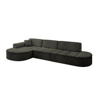 ECKSOFA Ottomane Links TARO-L2 - 328x171x79,5 cm Schwarz - Schwarz, Holzwerkstoff/Textil (328/171cm) - ALTDECOR