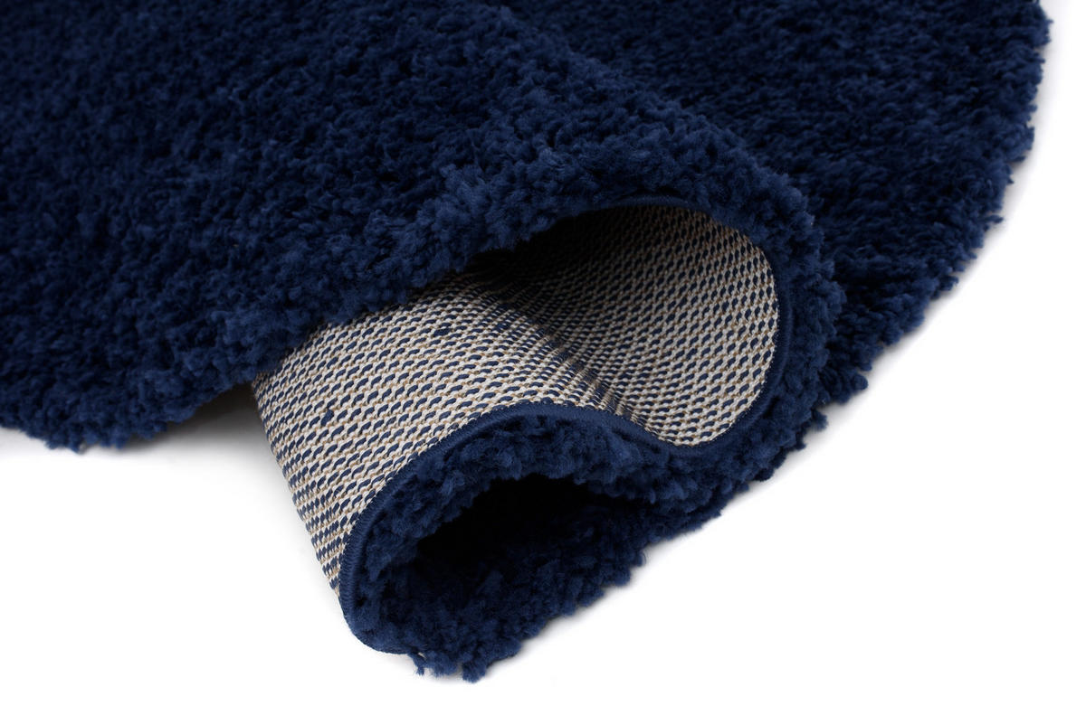 TEPPICH ESSENCE ROUND Marine 160/160 cm - Blau, Textil (160/160cm) - Tapiso