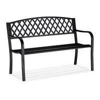 GARTENBANK - Schwarz, Metall (127.5/86.5/58.5cm) - Relaxdays