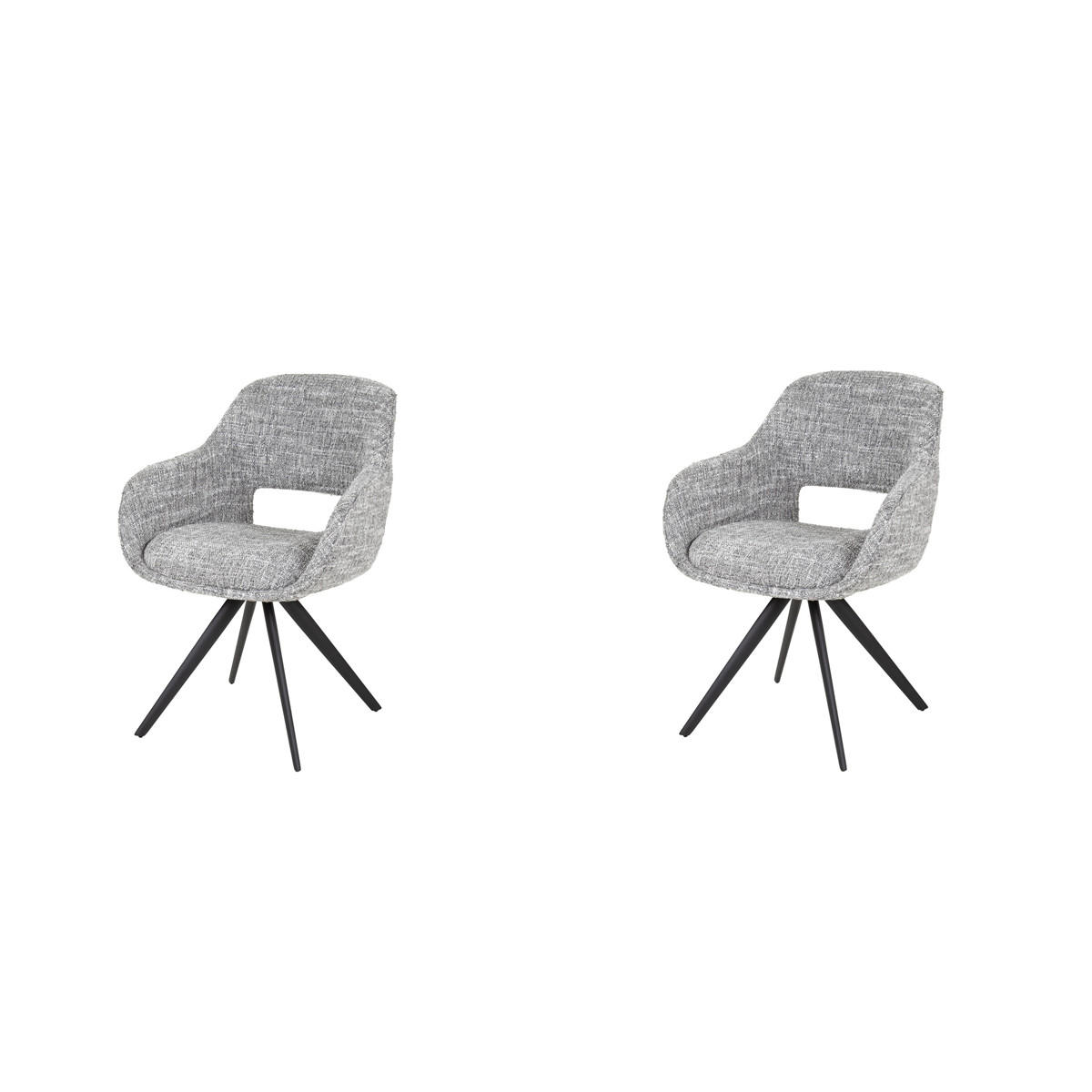 ESSZIMMERSTUHL Spring Grau 62/60/82 cm 2er-Set - Grau, Textil (60/82/62cm) - Hoyz Collection