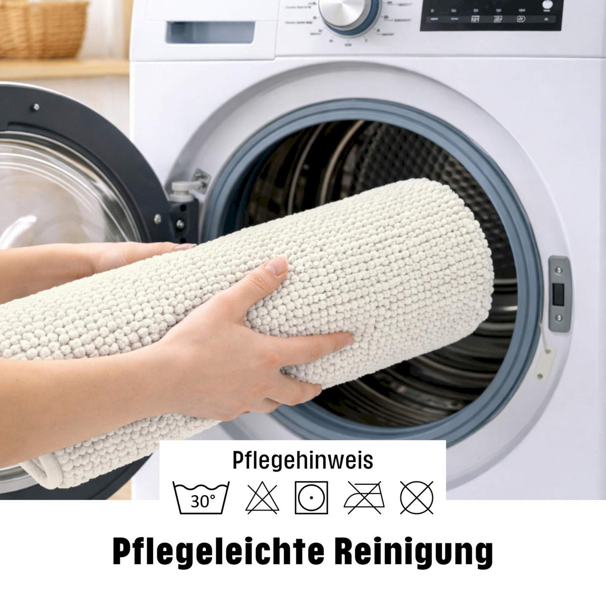 BADEMATTE PARIS - Creme, Textil (45/45cm) - WohnDirect