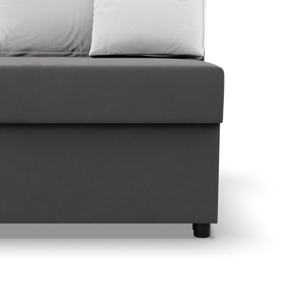 ECKSOFA MIT SCHLAFFUNKTION KEMI Grau/Weiß - Weiß/Grau, Textil (135/201cm) - Mebligo
