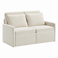 SOFA mit Schlafunktion und Stauraum Beige Chenille 3-in-1 - Beige, Holzwerkstoff (172.5/95/71cm) - Meubliv