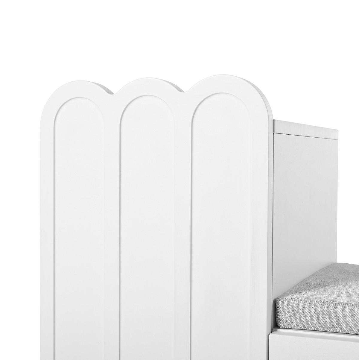 SCHUHSCHRANK aus MDF 90x35x74,5cm in Weiß mit Schublade & Sitzpolster - Weiß, Holzwerkstoff (90/74.5/35cm) - Modfu