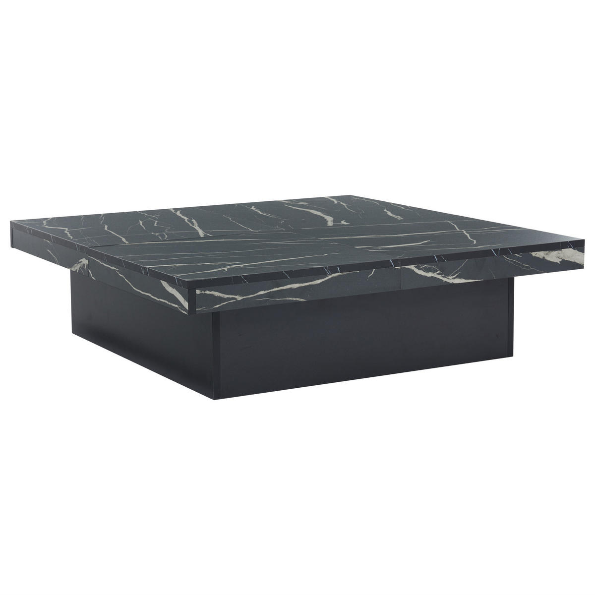 COUCHTISCH DE-111 Modern Schwarz - Schwarz, Holzwerkstoff (90/90/25cm) - ComfortXL