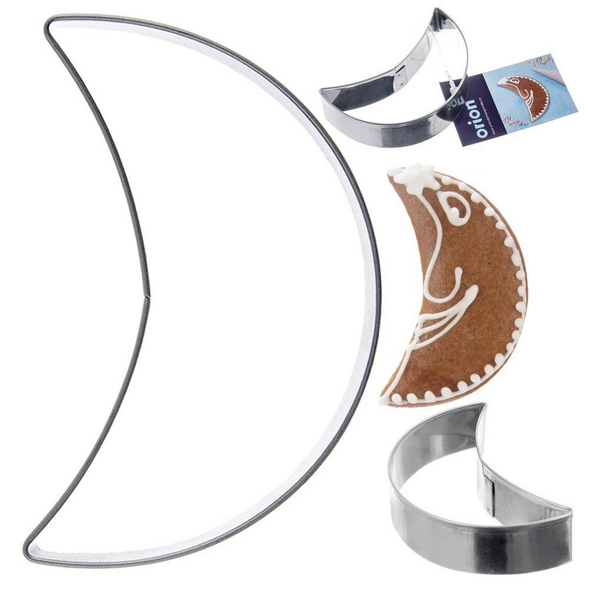 AUSSTECHFORM Halbmond 6 cm Silber - Silberfarben, Metall (3.7/1.5/6cm) - Orion 