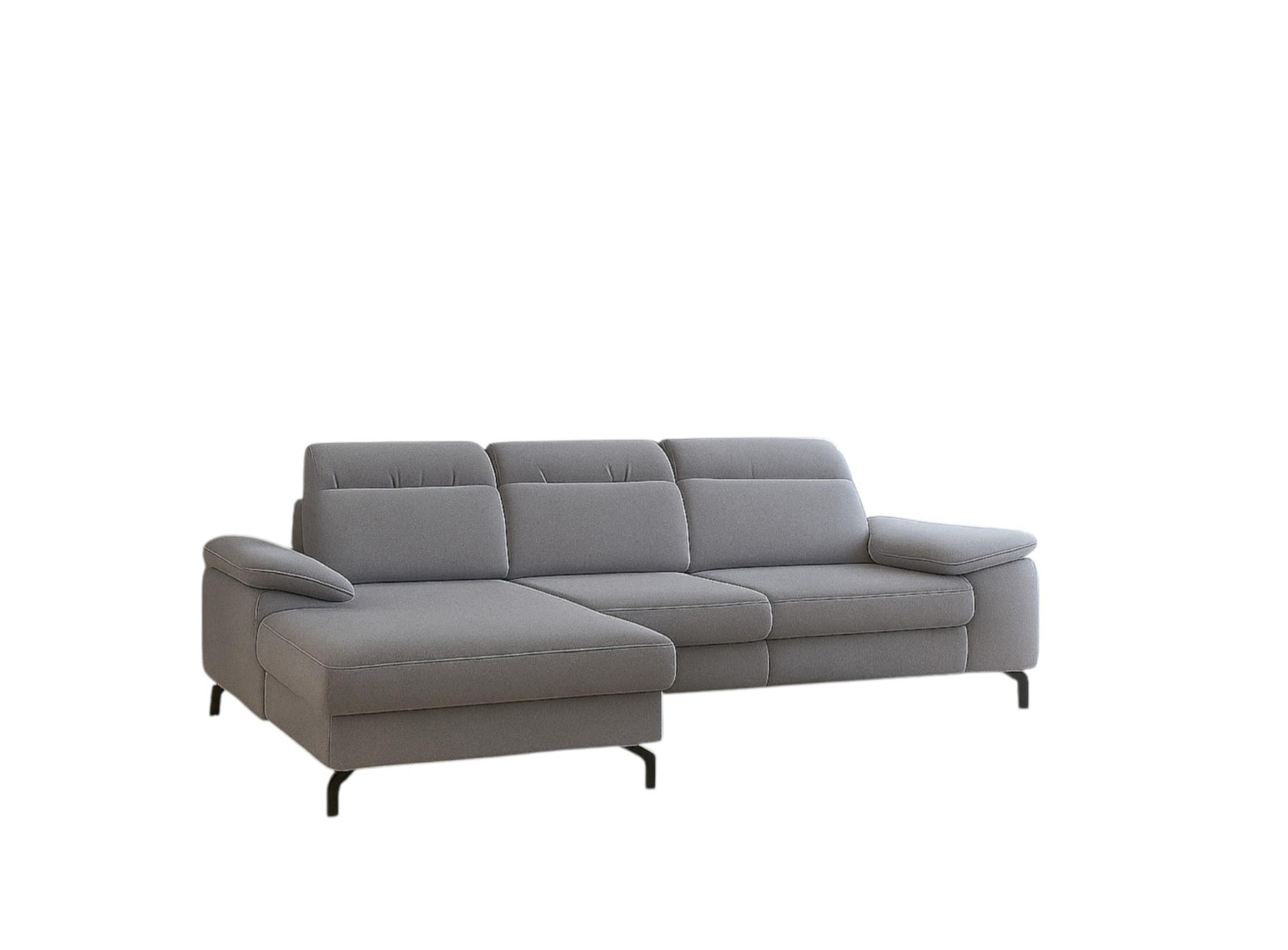 ECKSOFA Margit Mit Schlaffunktion - Grau, Holzwerkstoff/Textil (276/184cm) - Fun Möbel
