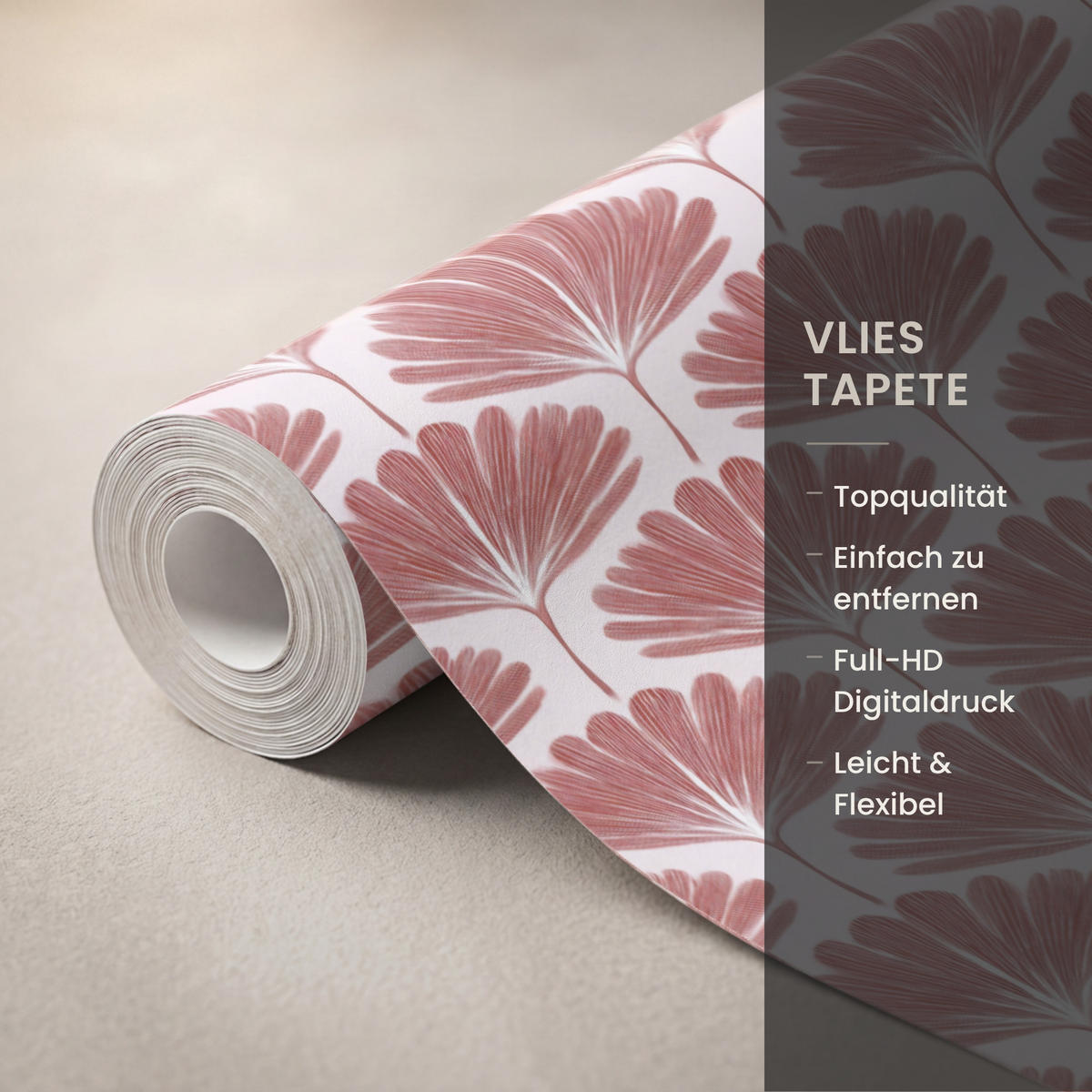 TAPETE - Fächer - Motiv - Terra - 100x260 cm - Rotbraun, Papier (100/260cm) - OnlyWow