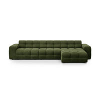 ECKSOFA rechts Kendal aus Samt armeegrün 5 Sitzplätze - Olivgrün, Textil (173/357cm) - Micadoni