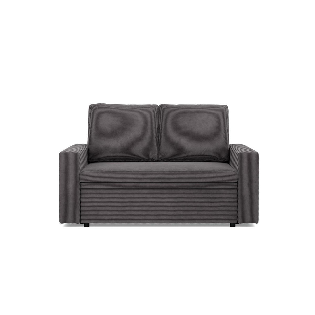 SOFA 2-SITZER MIT SCHLAFFUNKTION NEO, Cord - Dunkelgrau - Grau, Textil (148/90/87cm) - Mebligo