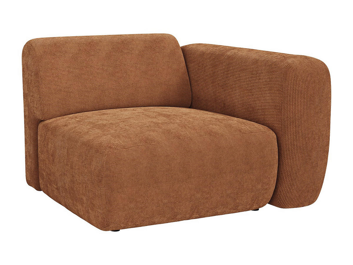 SESSEL mit gerader Rückenlehne - 1 Person - samt - terracotta Pogni - Terracotta, Textil (103/73/97cm) - Vente-Unique