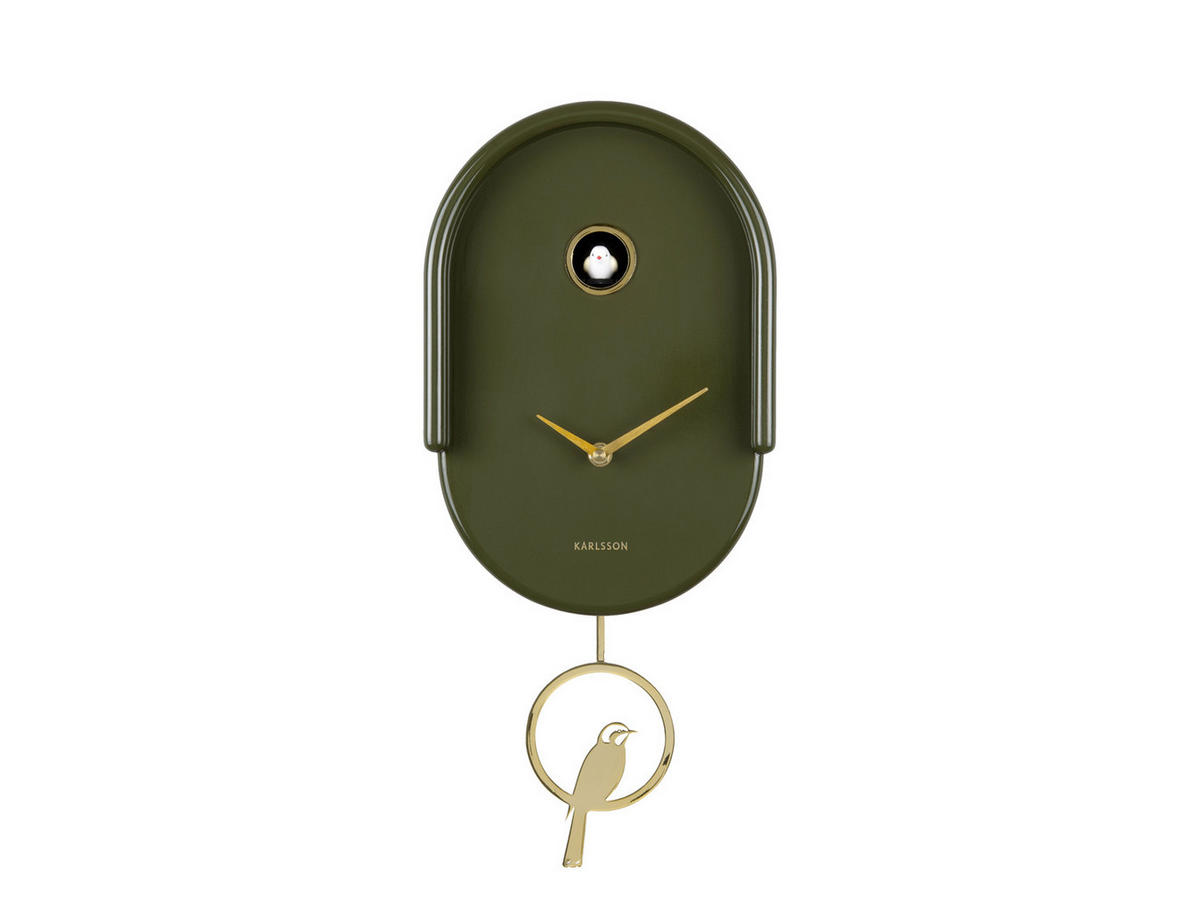 WANDUHR Tweet Grün 20/8.5/42 cm - Grün, Kunststoff (8.5/42/20cm) - Karlsson