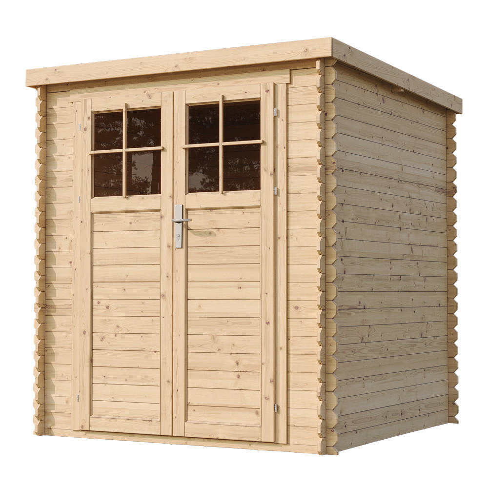 HOLZ-GARTHENHAUS mit hochwertige abschließbare Tür B204xL204xH202 cm/ 3.53 m2 M309F - Beige, Holz (204/200/204cm) - Timbela