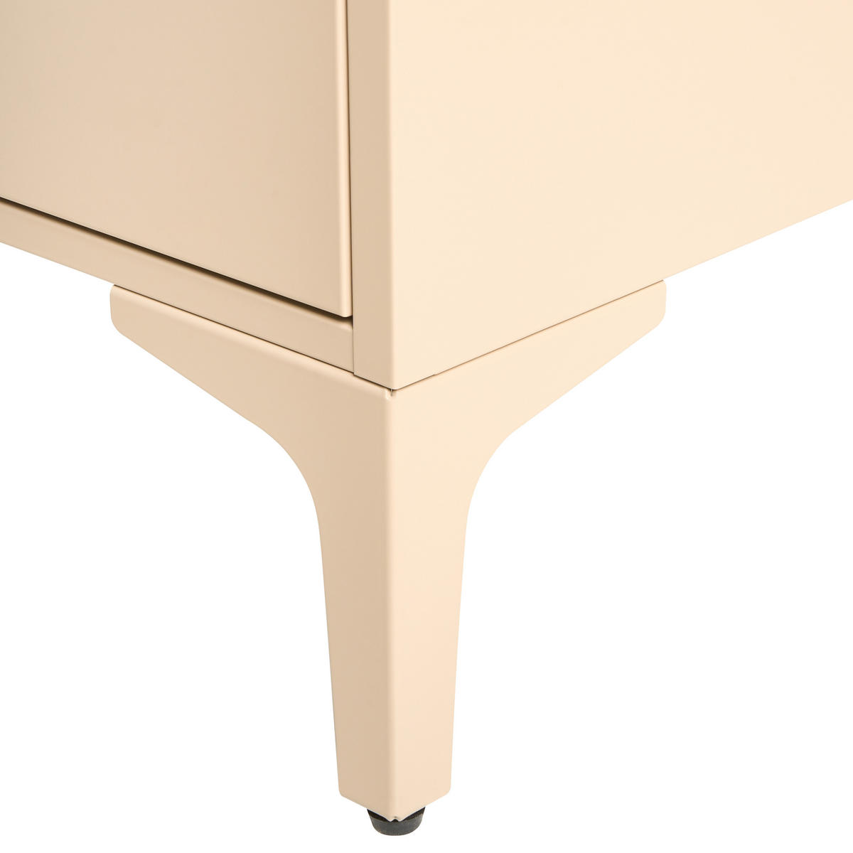 NACHTTISCH mit 2 Schubladen Metall Beige Ardura - Beige, Metall (45/60/40cm) - Beliani