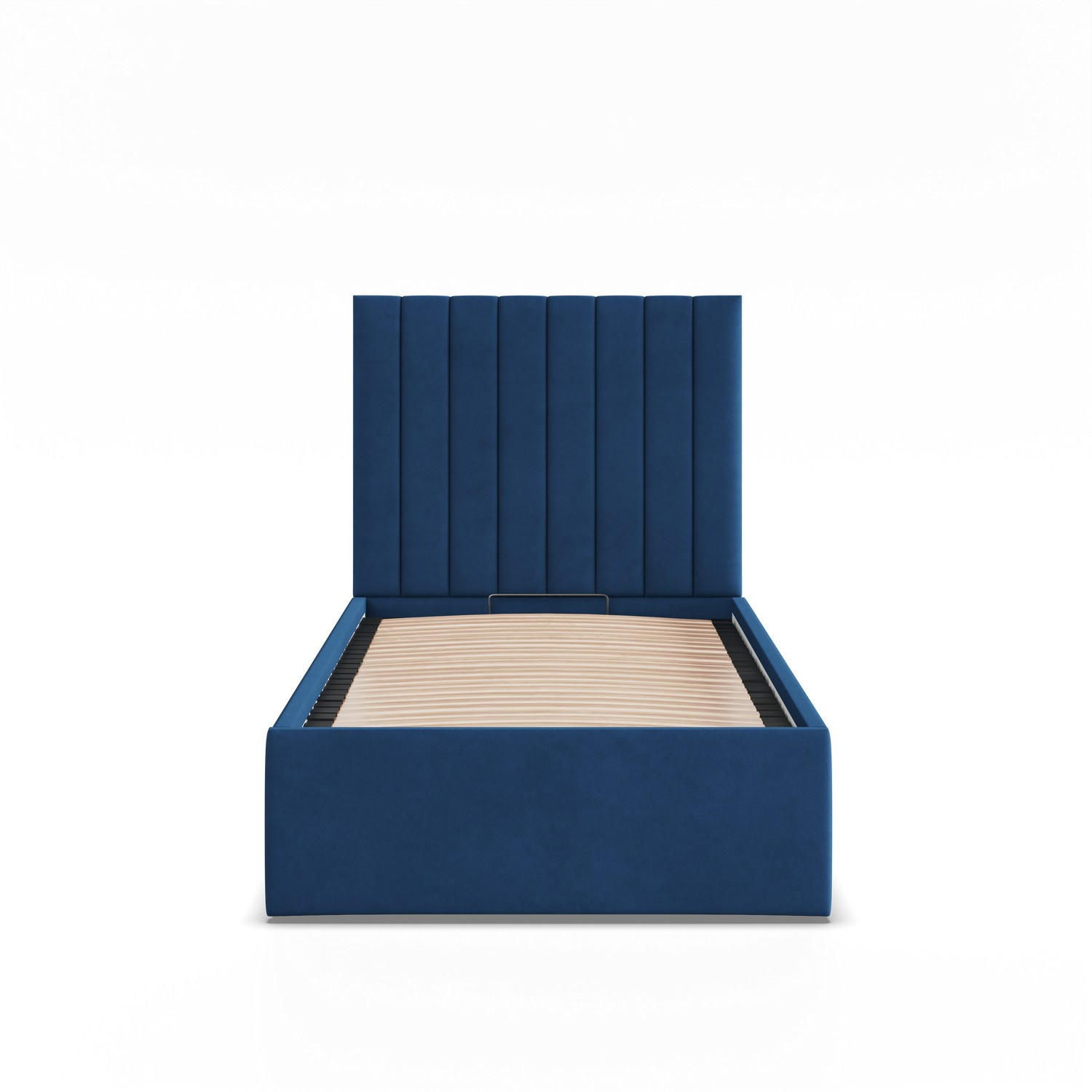 POLSTERBETT MIT KOPFTEIL 90x200 mit Bettkasten POLLA, Blau - Dunkelblau, Textil (90/200cm) - Mebligo