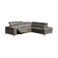 ECKSOFA Avenger Echtleder mit 1 x Relaxfunktion Greige - Greige, Leder/Metall (271/81/224cm)