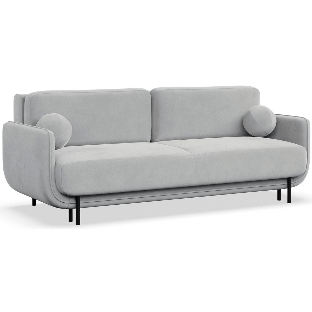 SCHLAFSOFA Ovals Hellgrau - Hellgrau/Schwarz, Textil/Metall (236/95/96cm) - Selsey