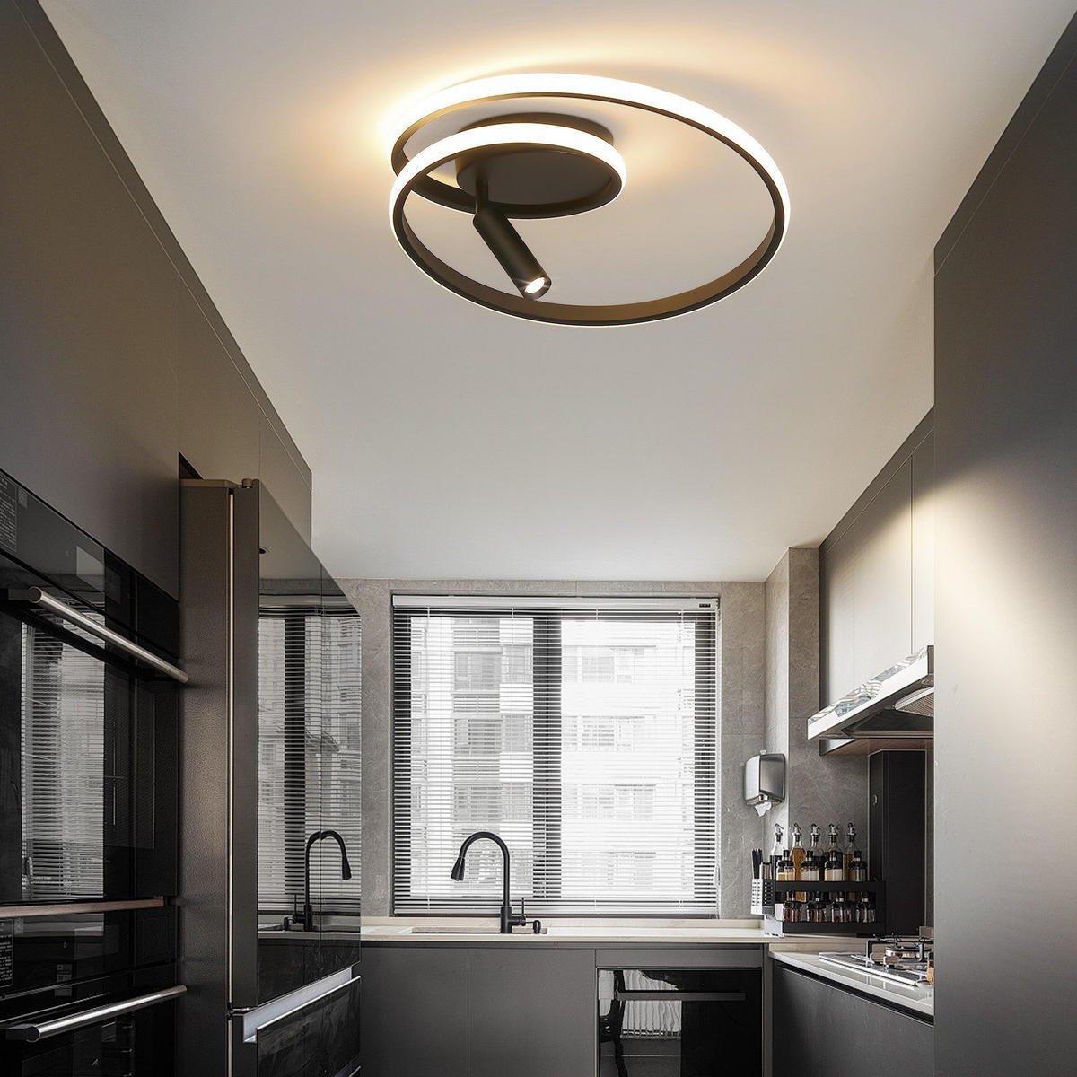 LED-DECKENLEUCHTE Lynton 40/40/12.5cm - Schwarz, Metall (40/40/12.5cm) - Nettlife
