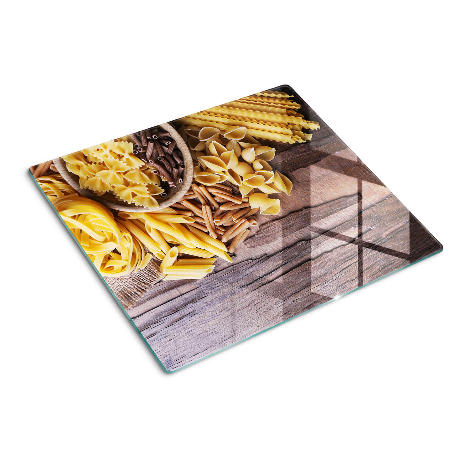 GLASPLATTE 60x52 cm Nudelmischung - Gelb, Glas (60/0.4/52cm) - TULUP