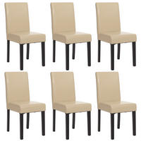 ESSZIMMERSTUHL Beige, Dunkelbraun 6er-Set - Beige/Dunkelbraun, Textil (43/90/56cm) - MCW