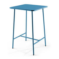 STEHTISCH, Pazifikblau - Blau, Metall (70/70/105cm) - Oviala