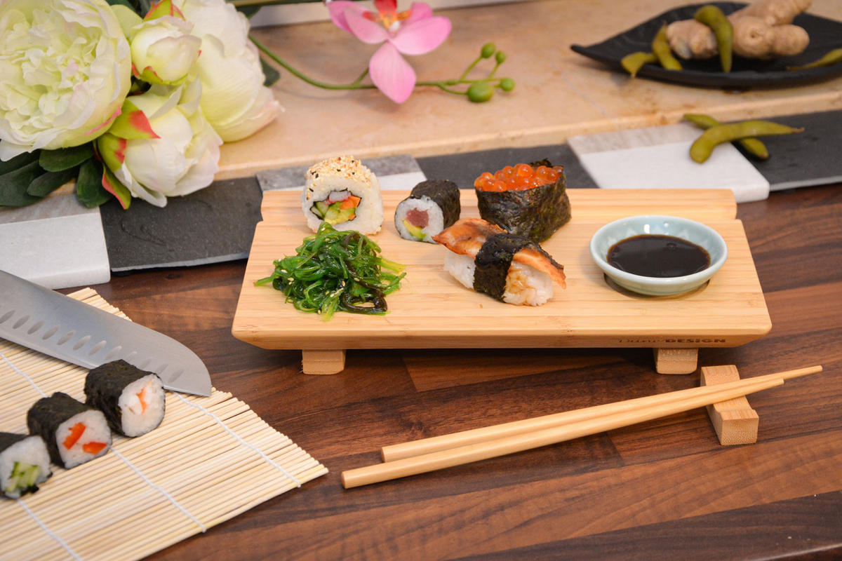 SUSHIBRETT 16/27/4 cm, Bambus - Braun, Holz (16/27cm) - Dunedesign