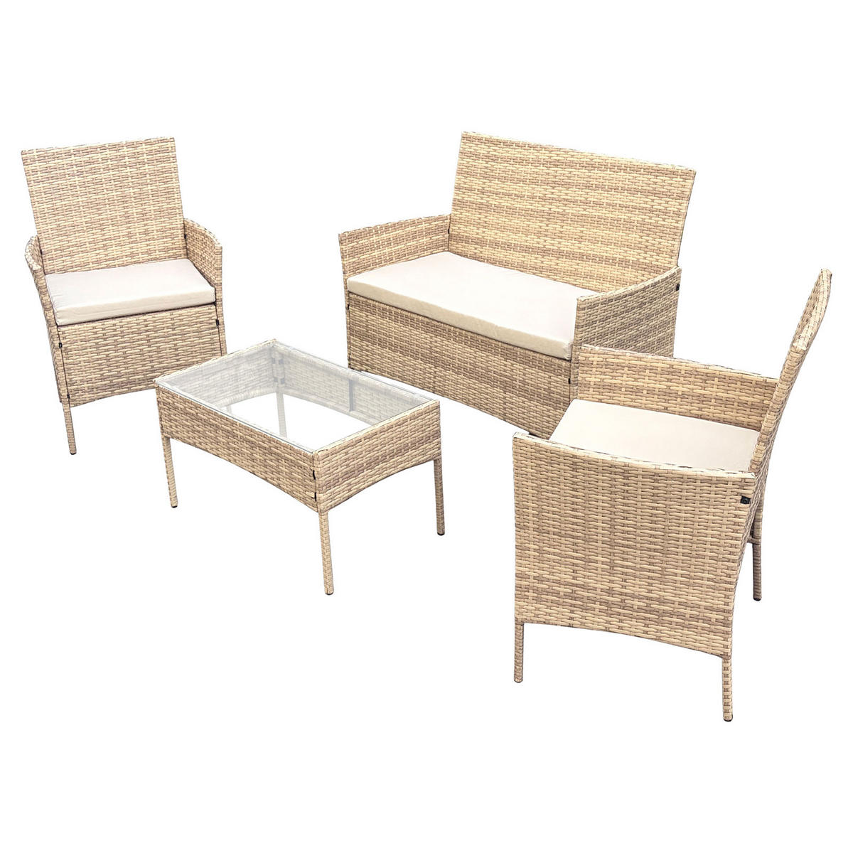 SITZGRUPPE Brooklyn Beige - Beige, Metall - SVITA
