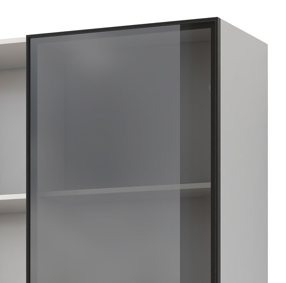 VITRINE 80/40/160 cm aus Spanplatte mit LED-Beleuchtung und Sicherheitsglastür Weiß - Weiß, Holzwerkstoff (80/160/40cm) - Modenvie