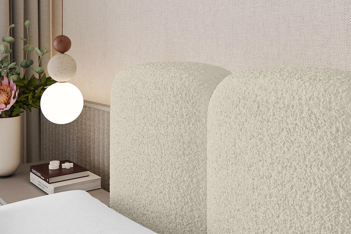 BOXBETT mit Matratze H4 und Lattenrost - NINA-Z - 140x200 cm Quelle - Beige - Sandfarben, Holzwerkstoff (140/200cm)