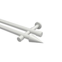 GARDINENSTANGEN-SET Prestige Savio 280 cm (geteilt in 2 x 140 cm), 2-läufig (ohne Ringe), 20 mm Ø Weiß - Weiß, Metall (280cm) - INTERDECO