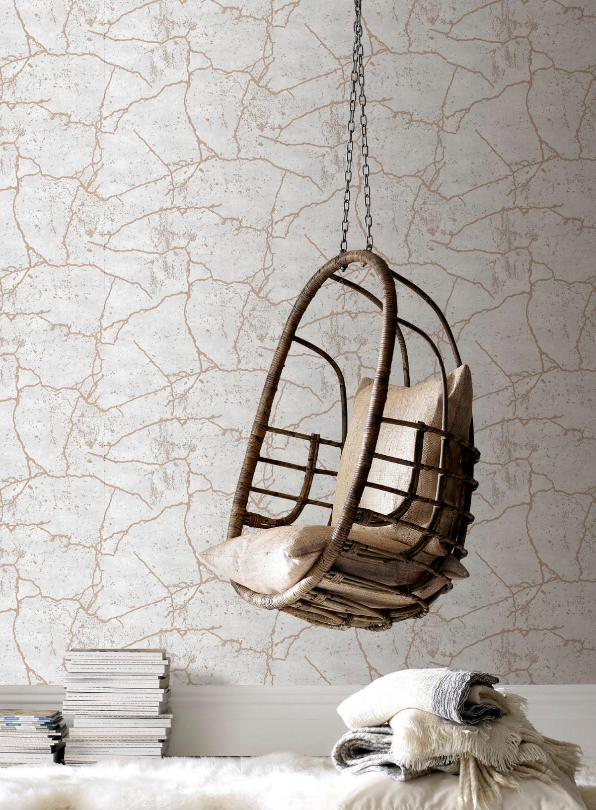 VLIESTAPETE Kintsugi 1005x53cm - Roségold, Papier/Kunststoff (53/1000cm) - Superfresco Easy