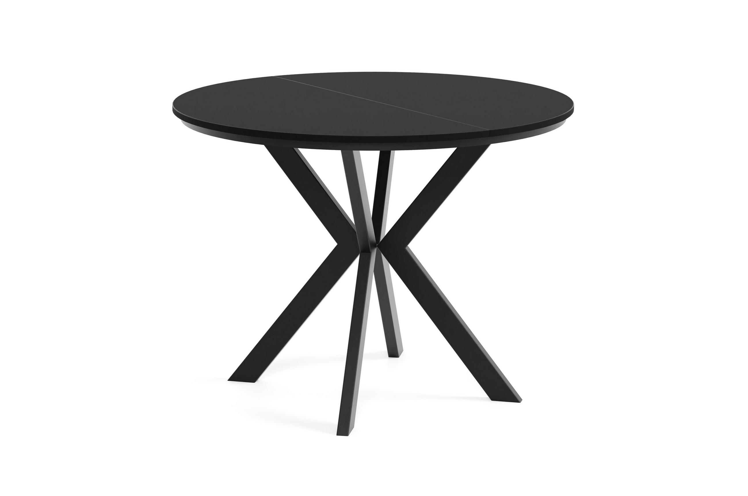 Meblini Esstisch Schwarz 100x76x100 cm