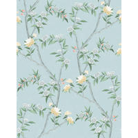 TAPETE Blumen 53 cm x 10 m - Blau, Papier (53/1000cm) - Sanders & Sanders