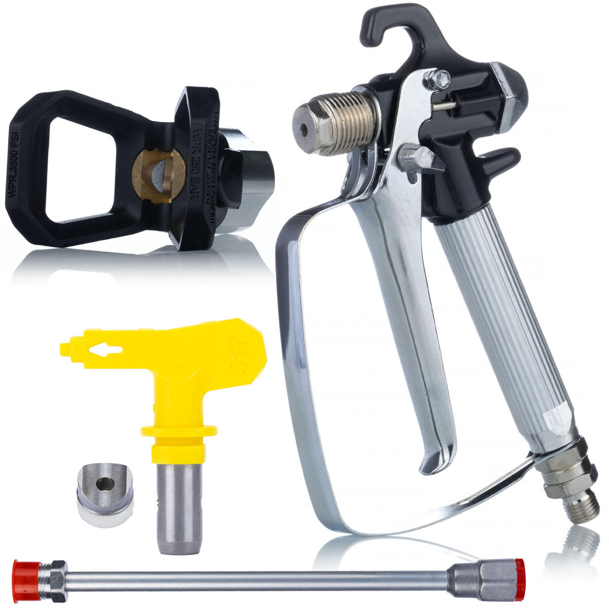FARBSRITZGERÄT Force A - 1500 W, 20 MPa, 1,8 l/min, max. Düse 0,019”, 15 m Schlauch - Multicolor, Kunststoff