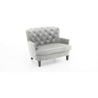 LOVESEAT Leo Samt Grau - Grau, Textil (111/74/85cm) - ATLANTIC home collection