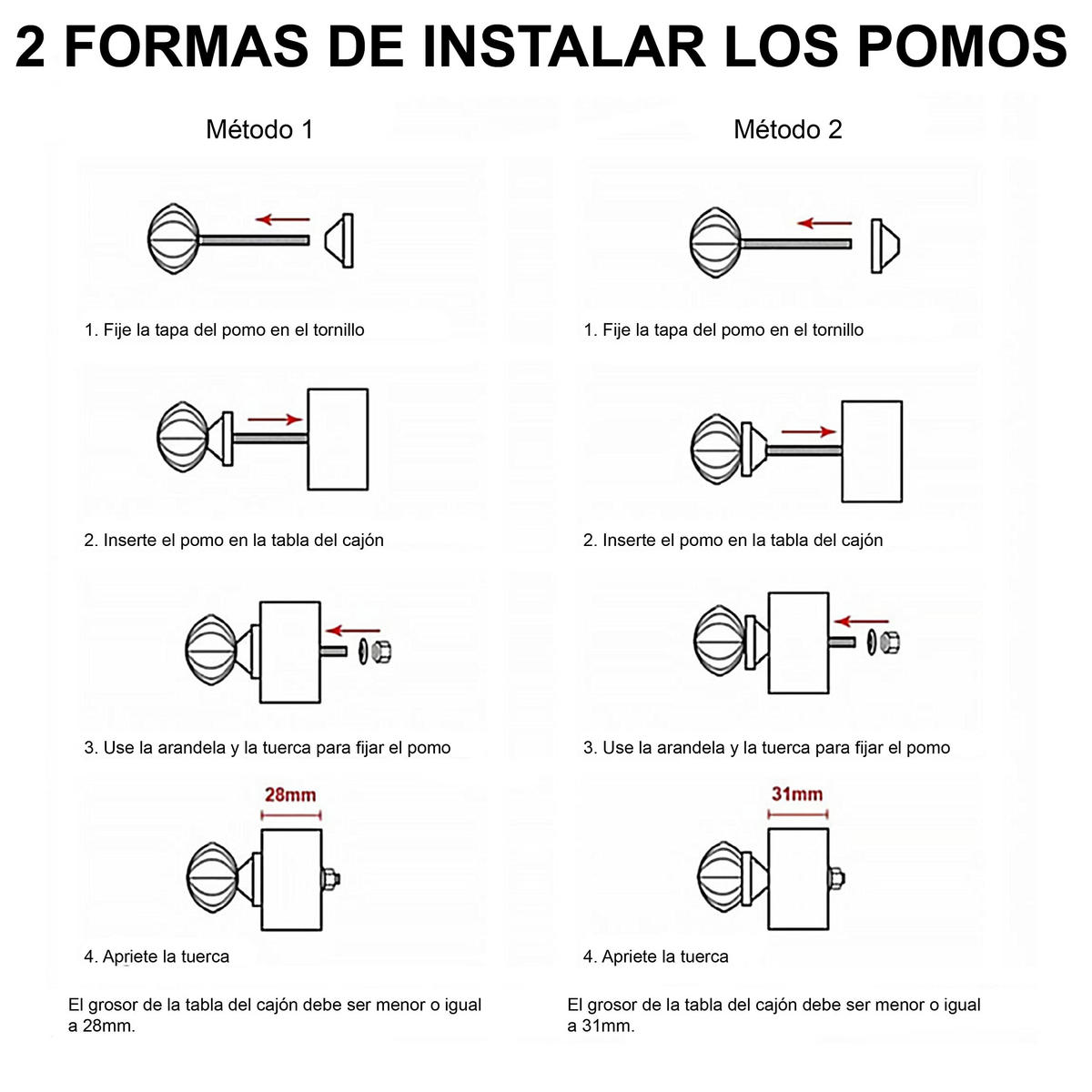 KERAMIKKNÖPFEN Set mit 10 in Weiß und Gold 40 mm Durchmesser. - Weiß, Keramik (4/4/6.9cm) - Nacnic