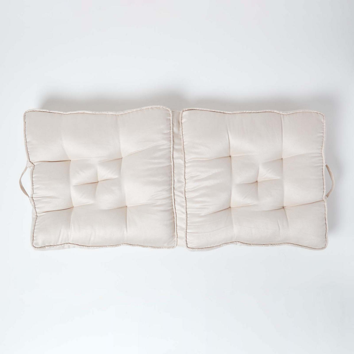 SITZKISSEN Velours klappbar 50/50/10 cm – creme - Creme, Textil (50/50/10cm) - Homescapes